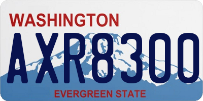 WA license plate AXR8300