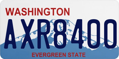 WA license plate AXR8400