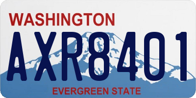 WA license plate AXR8401