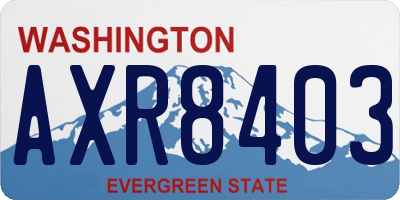 WA license plate AXR8403