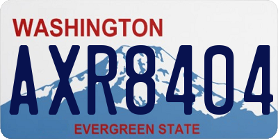 WA license plate AXR8404
