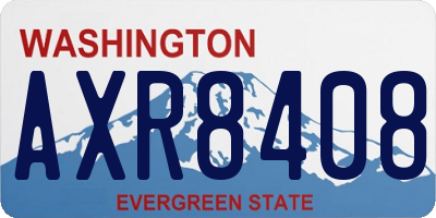 WA license plate AXR8408