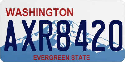 WA license plate AXR8420