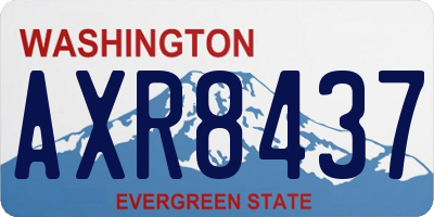 WA license plate AXR8437
