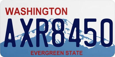 WA license plate AXR8450