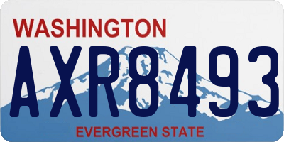 WA license plate AXR8493