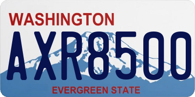WA license plate AXR8500