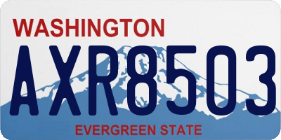WA license plate AXR8503