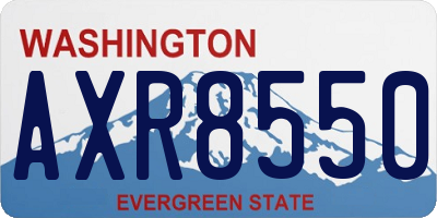 WA license plate AXR8550