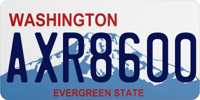 WA license plate AXR8600