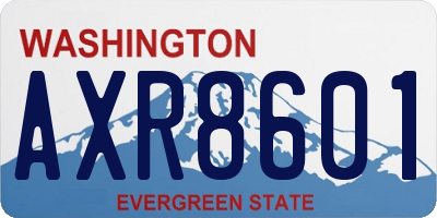 WA license plate AXR8601