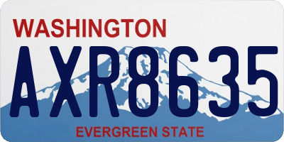WA license plate AXR8635
