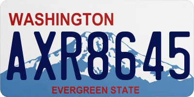 WA license plate AXR8645