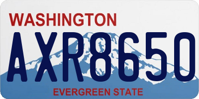 WA license plate AXR8650