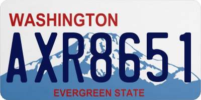 WA license plate AXR8651