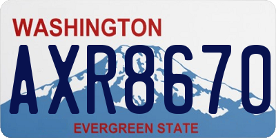 WA license plate AXR8670
