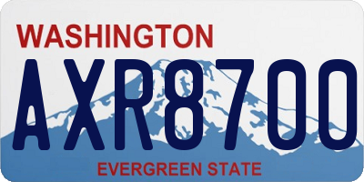 WA license plate AXR8700