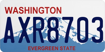 WA license plate AXR8703