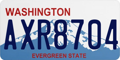 WA license plate AXR8704