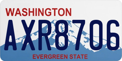 WA license plate AXR8706