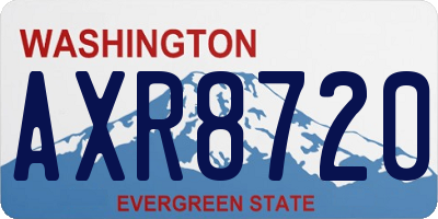 WA license plate AXR8720