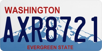 WA license plate AXR8721