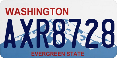 WA license plate AXR8728