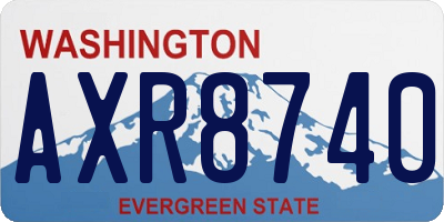 WA license plate AXR8740