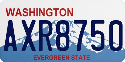 WA license plate AXR8750