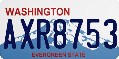 WA license plate AXR8753