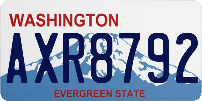 WA license plate AXR8792