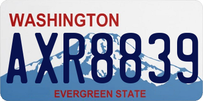 WA license plate AXR8839