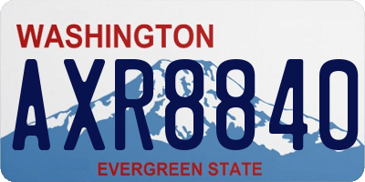 WA license plate AXR8840