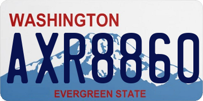 WA license plate AXR8860