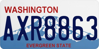 WA license plate AXR8863