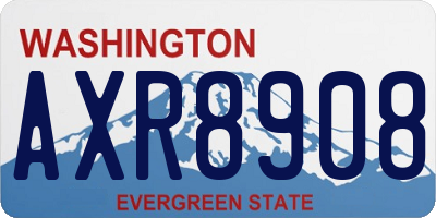 WA license plate AXR8908