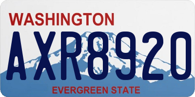 WA license plate AXR8920