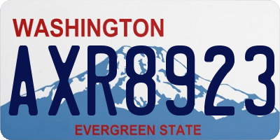 WA license plate AXR8923