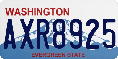 WA license plate AXR8925