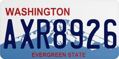 WA license plate AXR8926