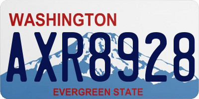 WA license plate AXR8928