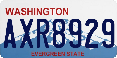 WA license plate AXR8929