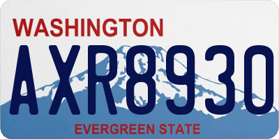 WA license plate AXR8930