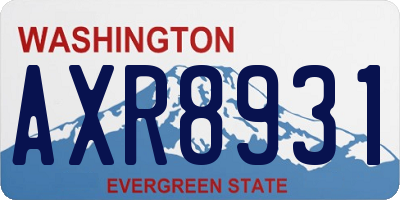 WA license plate AXR8931