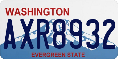 WA license plate AXR8932