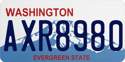 WA license plate AXR8980