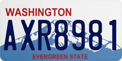WA license plate AXR8981