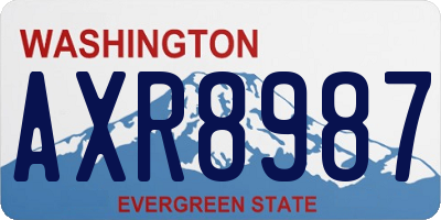 WA license plate AXR8987