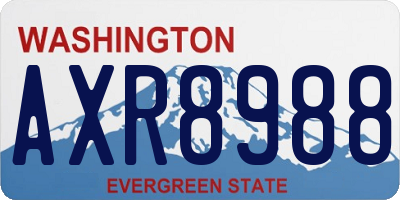 WA license plate AXR8988