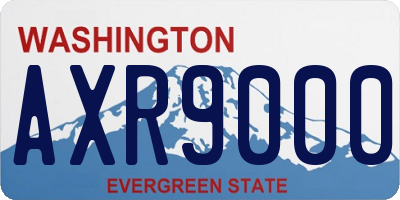 WA license plate AXR9000